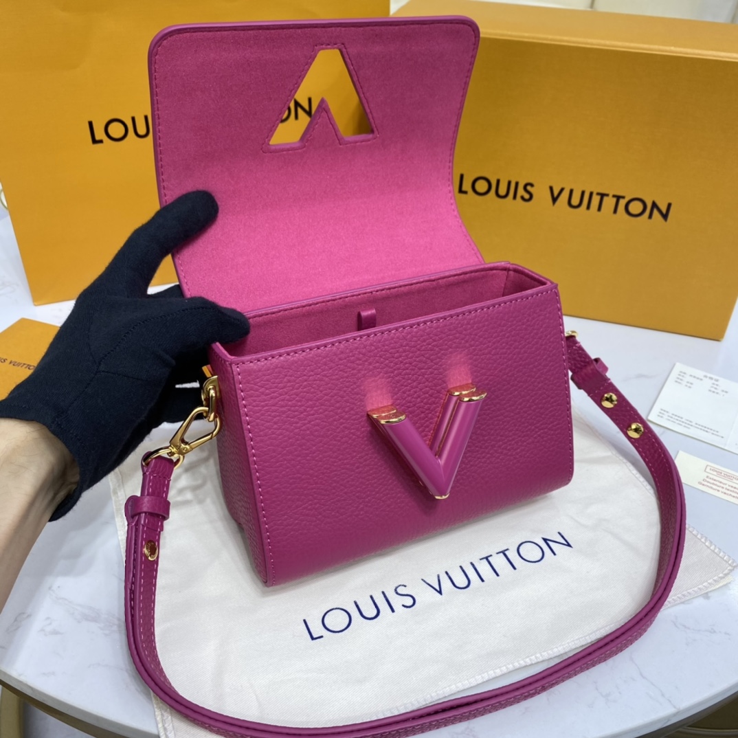 Louis Vuitton TWIST PM Handbag Taurillon Leather M58691 Pondichery Pink